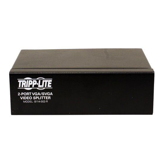 Tripp Lite VGA/SVGA Video Splitter B114-002-R Owner's Manual