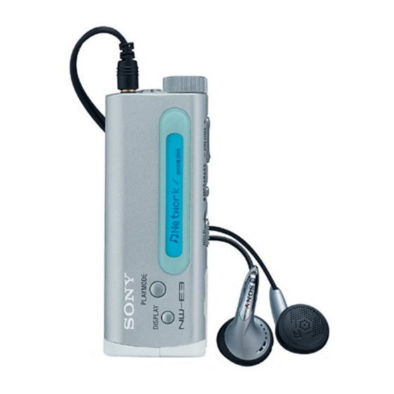 Sony NW-E3 Service Manual