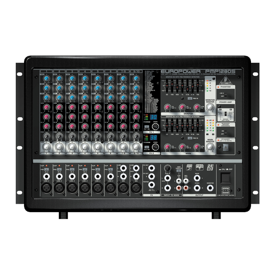 BEHRINGER EUROPOWER PMP1280S MIXER USER MANUAL | ManualsLib