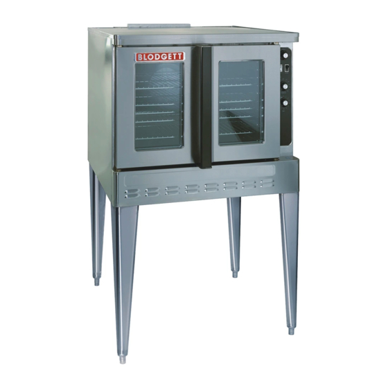 Blodgett Dfg 100 Convection Oven Specifications Manualslib