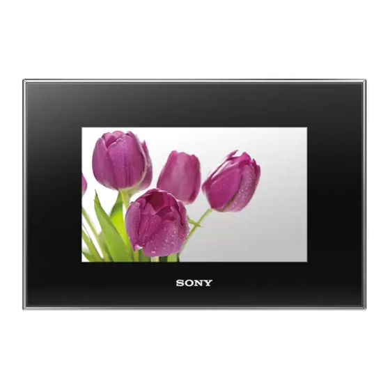 SONY DPFV1000 DIGITAL PHOTO FRAME OPERATING INSTRUCTIONS MANUAL