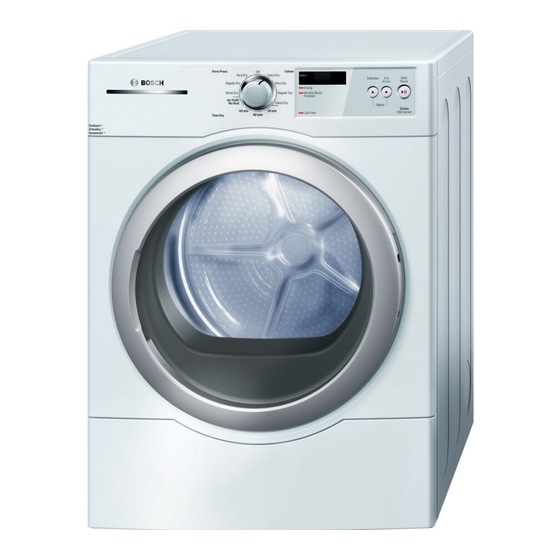 BOSCH VISION 300 SERIES DLX WTVC4500 DRYER OPERATING AND