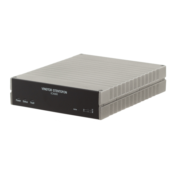 Vingtor Stentofon ICX-500 Getting Started Manual
