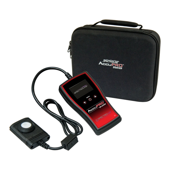 Spectroline Accupro XP-2000 Quick Manual