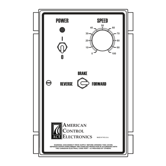 American Control Electronics RGA440 Instruction Manual