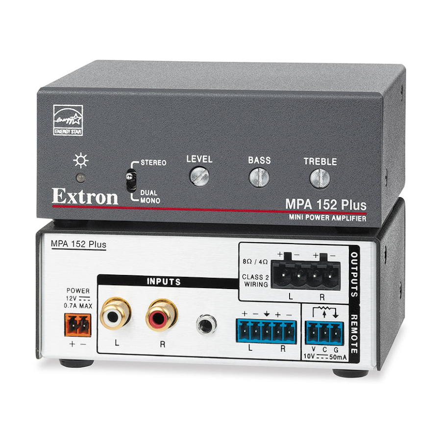 Extron electronics MPA 152 Plus Setup Manual