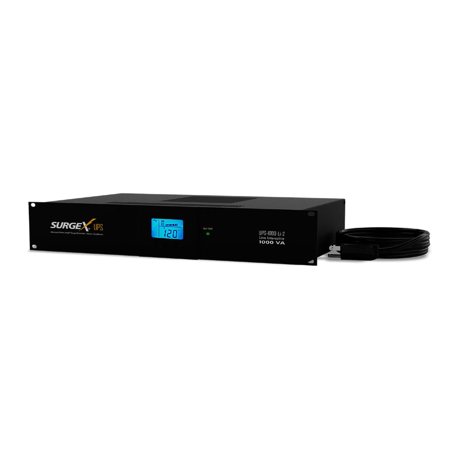 SurgeX UPS-1000-Li-2 User Manual