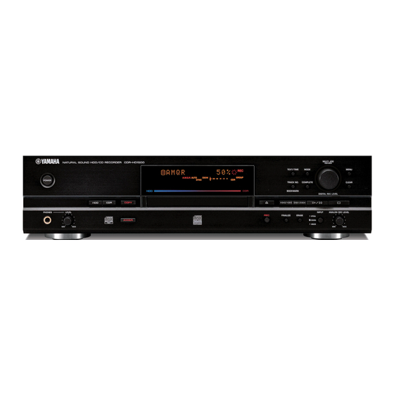 Yamaha CDR-HD1500HDD Owner's Manual