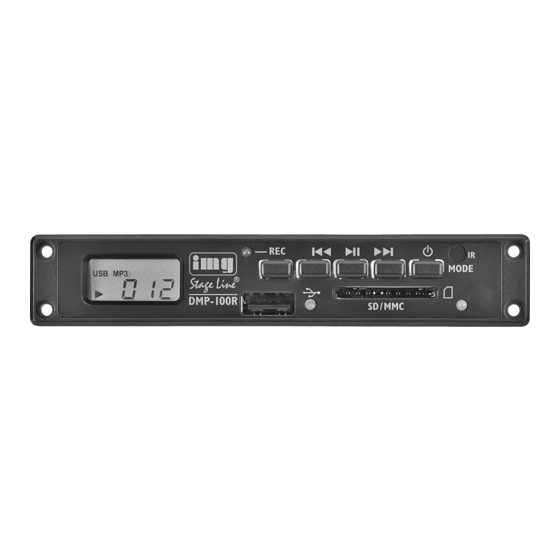 Monacor DMP-100R Quick Manual