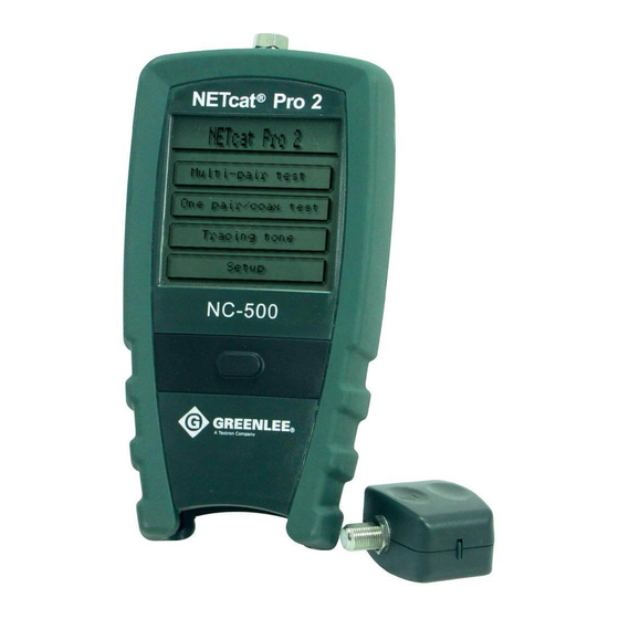 GREENLINE NETCAT PRO NC500 INSTRUCTION MANUAL Pdf Download ManualsLib