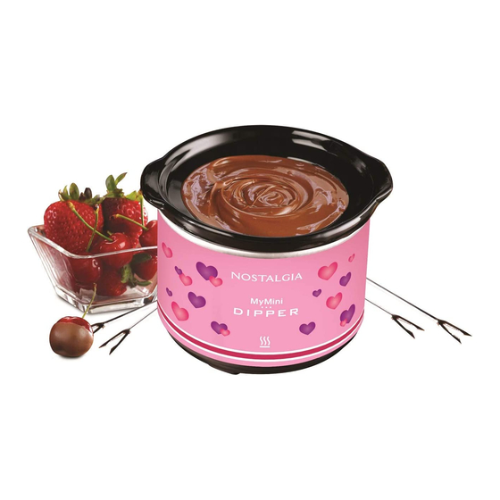 NOSTALGIA ELECTRICS MYMINI CHOCOLATE DIPPING POT INSTRUCTIONS AND