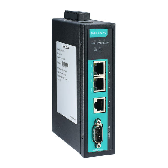Moxa Technologies MGate 5114 Quick Installation Manual