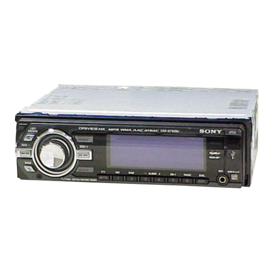 Sony CDX-GT828U Operating Instructions Manual