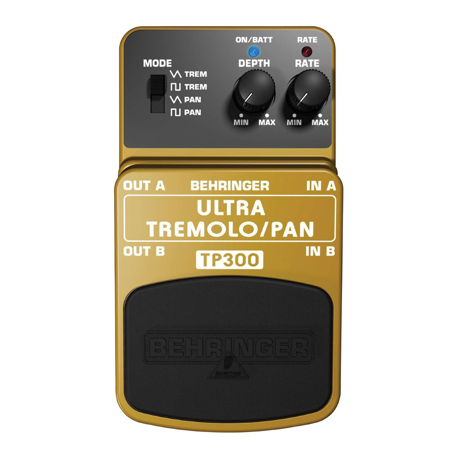 Behringer ULTRA TREMOLO/PAN TP300 User Manual