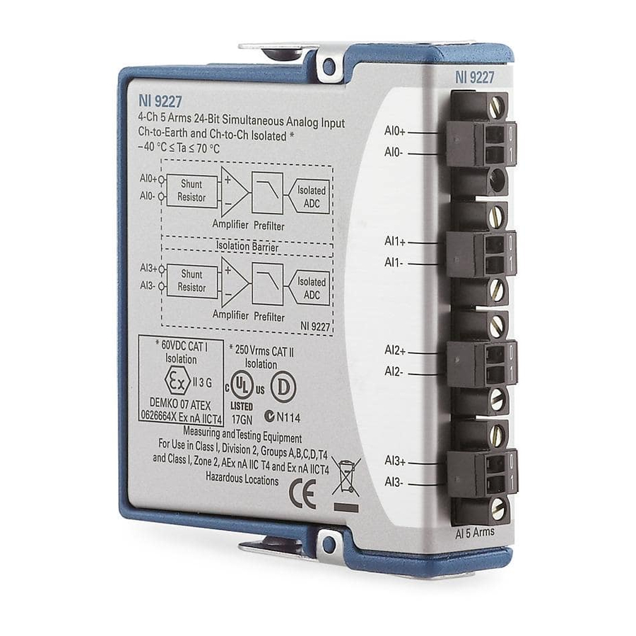 NI 9227 Operating Instructions And Specifications