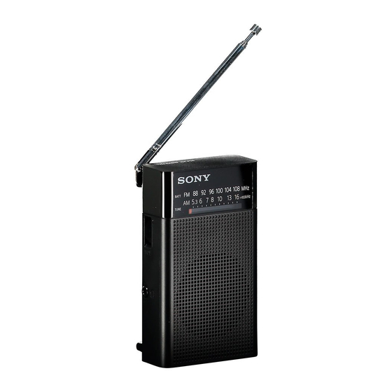 SONY ICF-P26 OPERATING INSTRUCTIONS Pdf Download