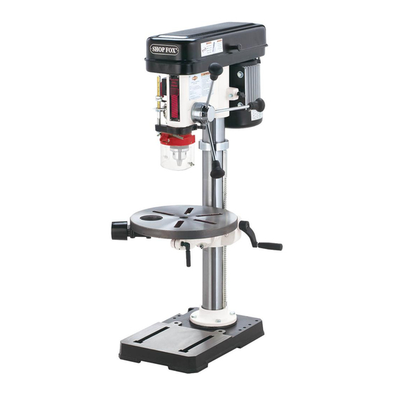 Woodstock SHOP FOX W1668 Drill Press Manuals