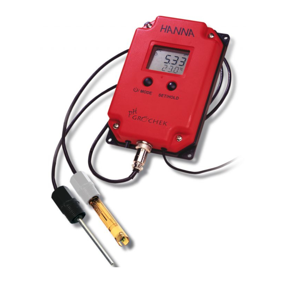 HANNA pHGrochek HI991401 - pH and Temperature Monitor Manual