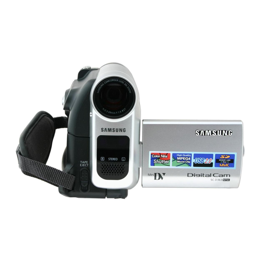 Samsung SC D363 - MiniDV Camcorder With 30x Optical Zoom Manuals