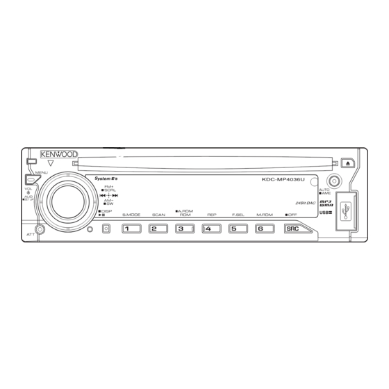 Kenwood KDC-MP4036U Service Manual