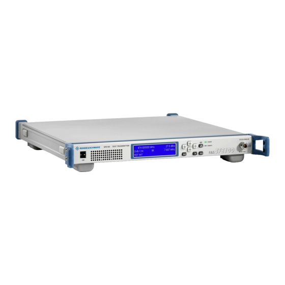Rohde & Schwarz SFE100 Getting Started