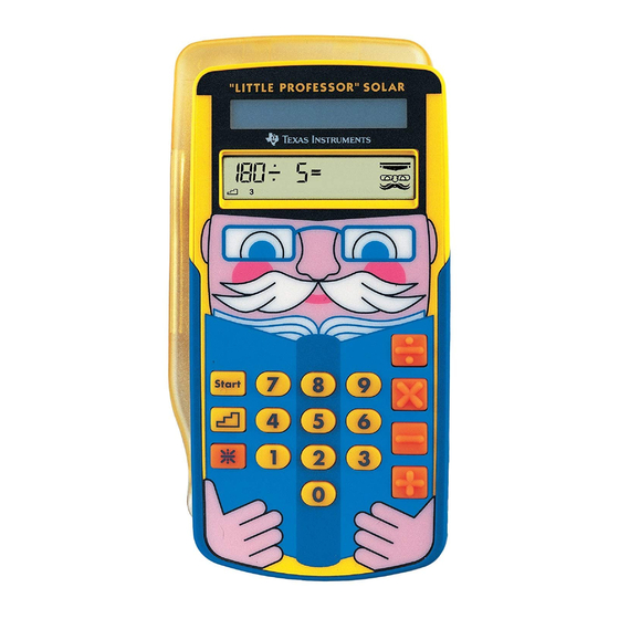 Texas Instruments Solar Little Professor User Manual
