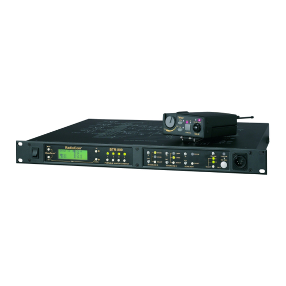 Telex RadioCom BTR-800 Operating Instructions Manual
