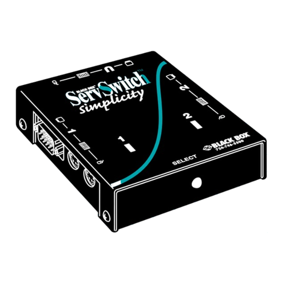 Black Box ServSwitch SW613A Manual