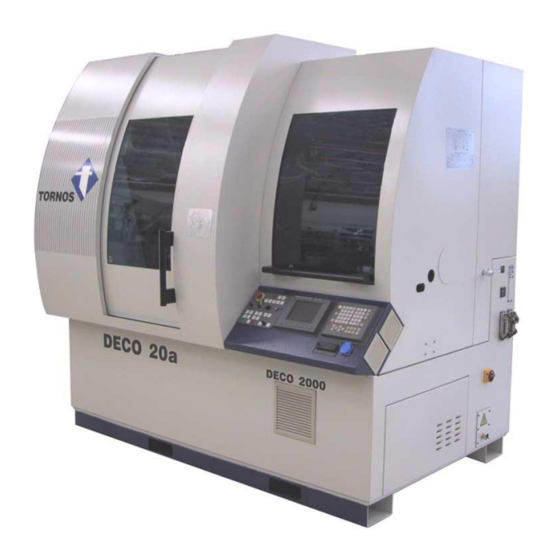tornos DECO 20/10 PTO Programming Manual