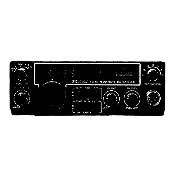 Icom IC-255E Insrtuction Manual