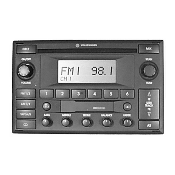 User Manuals: Panasonic CQ-JV1060L Car Stereo Receiver