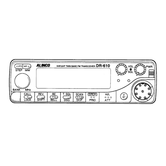 Alinco DR-610T Instruction Manual