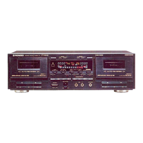 Pioneer CT-W851R Double Cassette Deck Manuals