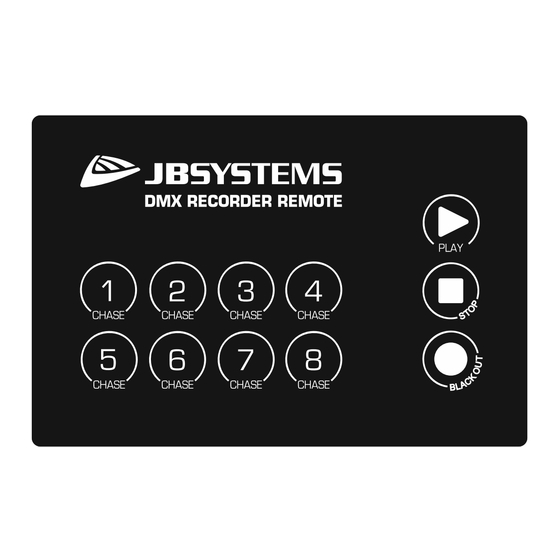 JB Systems DMX RECORDER REMOTE Operation Manual