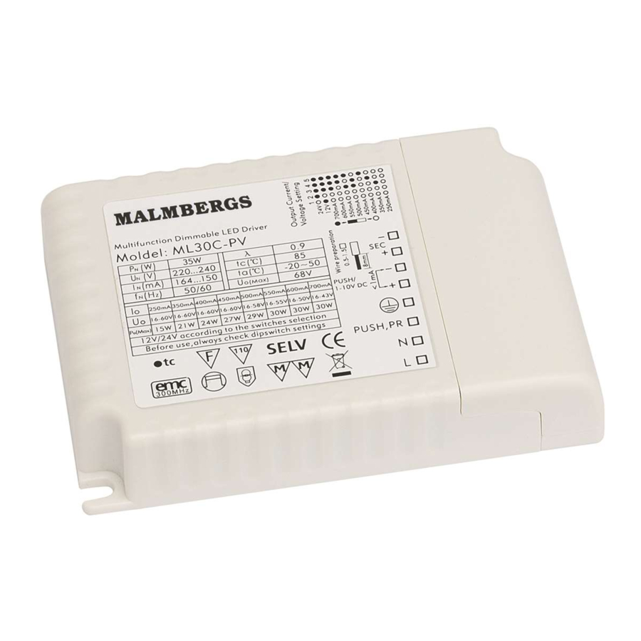 Malmbergs ML30C-PV Instruction Manual