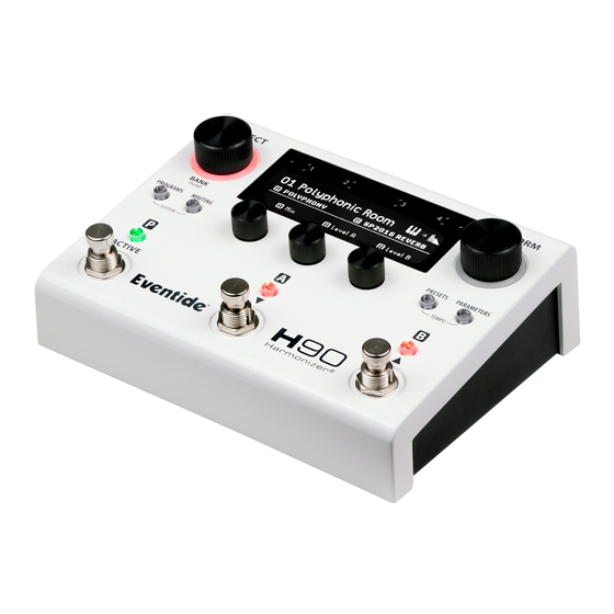 Eventide H90 Harmonizer Quick Reference Manual