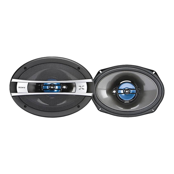 Sony XS GT1626A - Car Speaker - 40 Watt Instructions