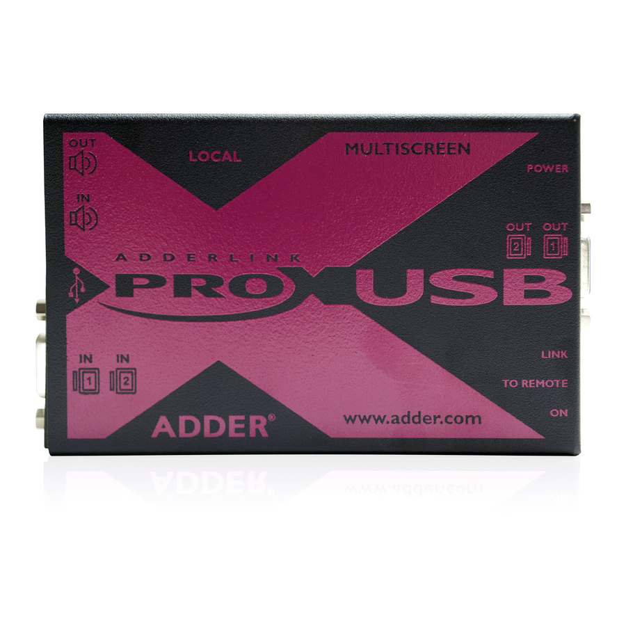 ADDER AdderLink X-USBPRO Manuals