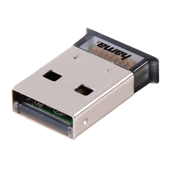 Hama Nano Bluetooth USB-Adapter Installation Instructions Manual