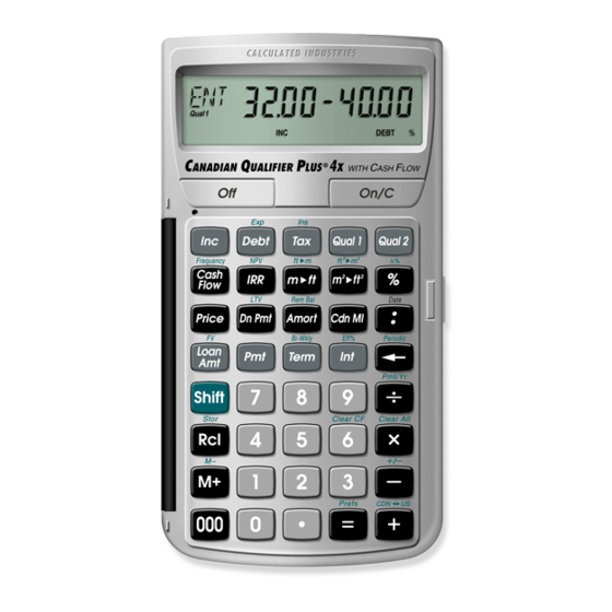 CALCULATED INDUSTRIES 3423 CALCULATOR USER MANUAL | ManualsLib