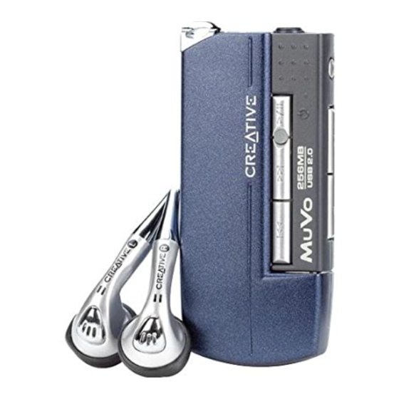 CREATIVE MUVO MUVO MIX 512MB MP3 PLAYER QUICK START MANUAL ManualsLib