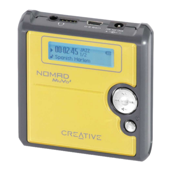 CREATIVE NOMAD MUVO2 MP3 PLAYER USER MANUAL | ManualsLib