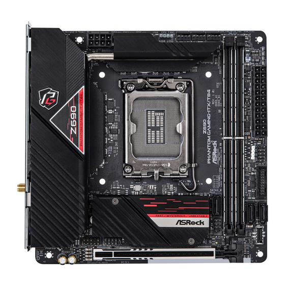 ASROCK Z590 PHANTOM GAMING-ITX/TB4 MANUAL Pdf Download | ManualsLib