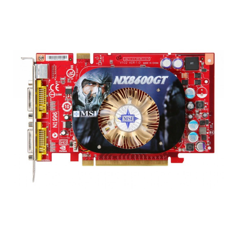 MSI NX8600GT-MTD256E Quick User Manual
