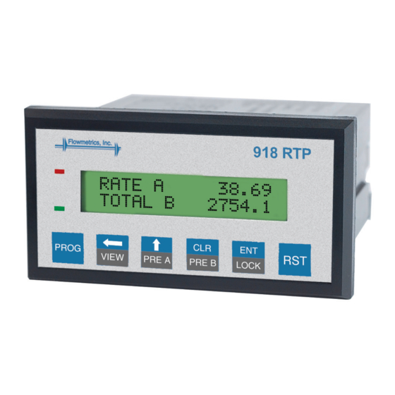 FLOWMETRICS 918 RTP INSTALLATION & OPERATING INSTRUCTIONS MANUAL Pdf