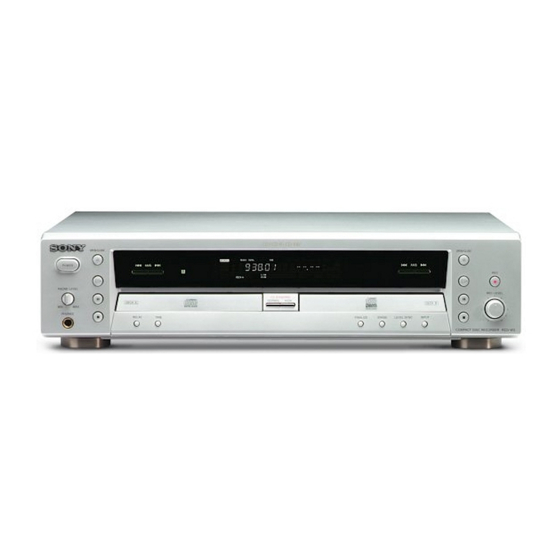 Sony RCD-W3 - Cd/cdr Recorder/player Manuals