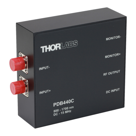 THORLABS PDB440A OPERATION MANUAL Pdf Download ManualsLib