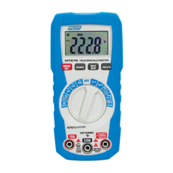 MAJOR TECH MT876 INSTRUCTION MANUAL Pdf Download ManualsLib