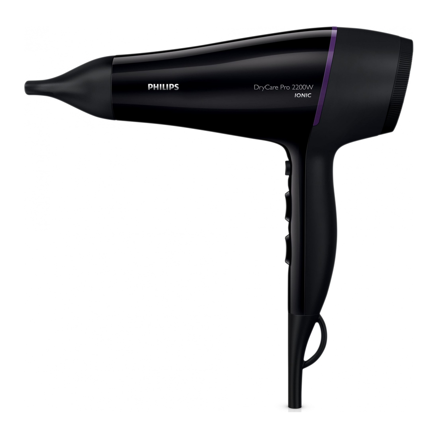 Philips BHD176, BHD177 - DryCare Pro Hair Dryer Manual