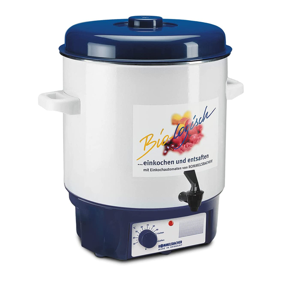 Rommelsbacher Auto-Preserving Cooker Instruction Manual